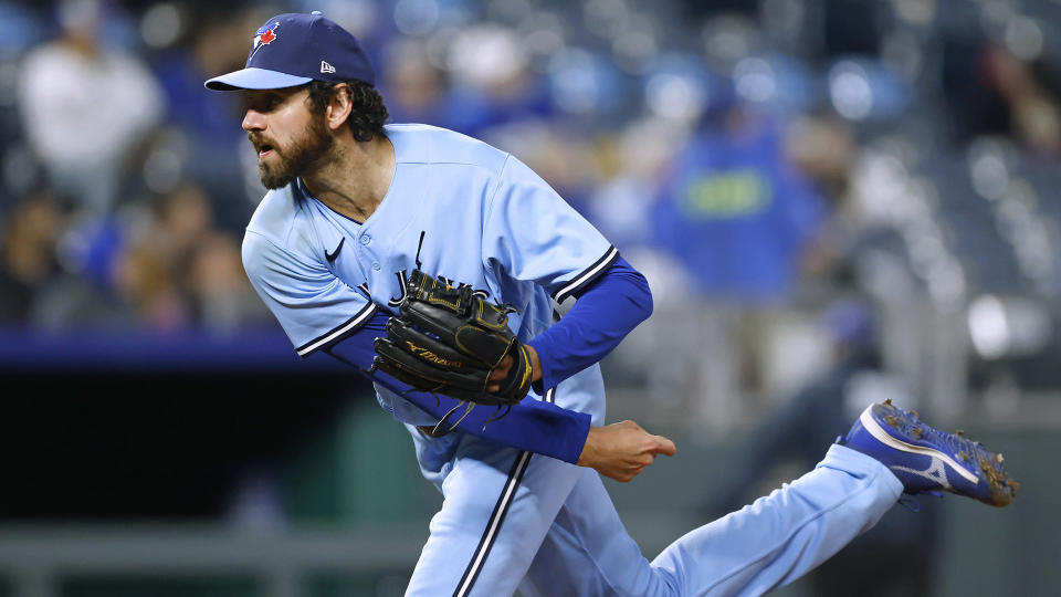 Blue Jays closer Jordan Romano tweaked his approach this season and it's paying off. (AP Photo/Colin E. Braley)