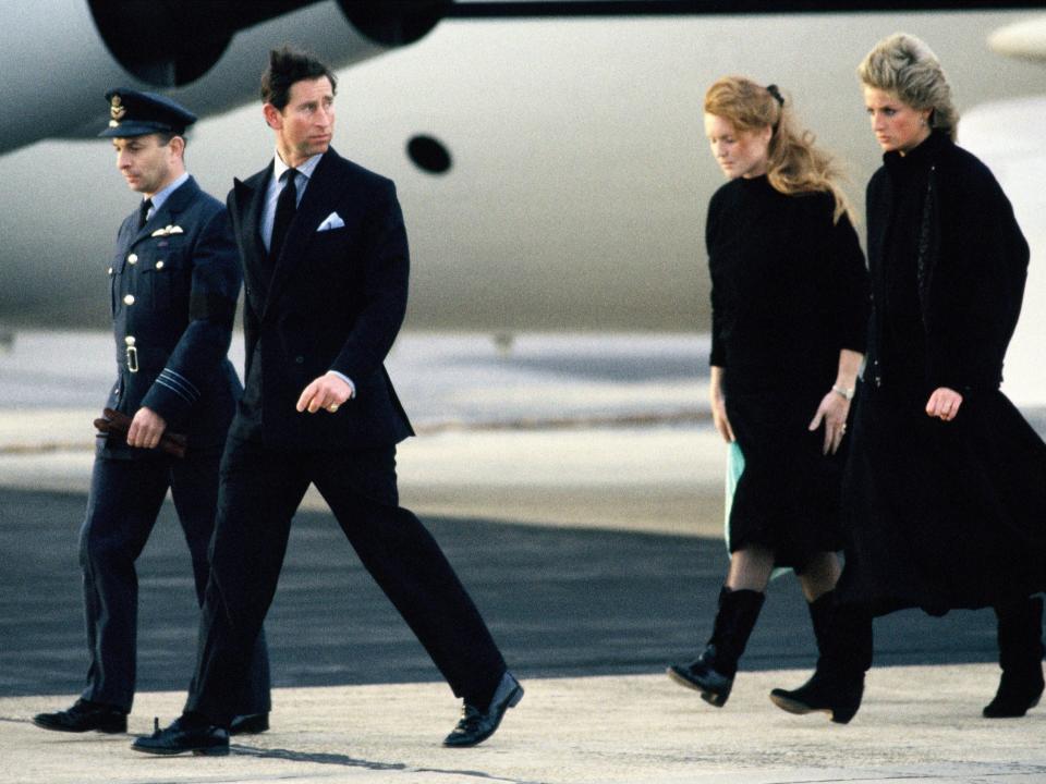 Prince Charles, Princess Diana - Major Hugh Lindsay Funeral - March 12, 1988