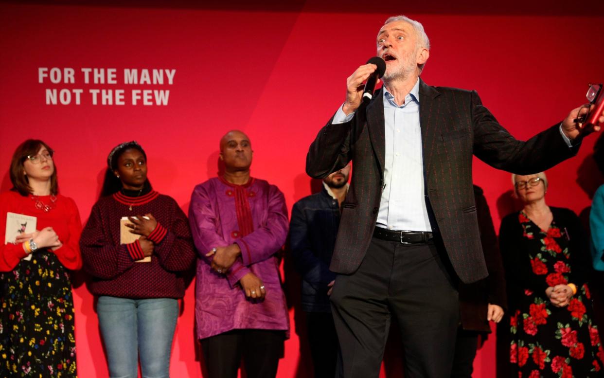 Jeremy Corbyn speaks during a general election campaign rally in Birmingham. - Getty Images Europe