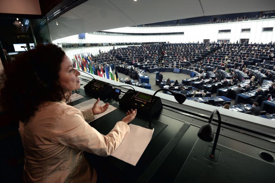 One of the European Parliament interpreters who are spending longer in their booths (Getty)