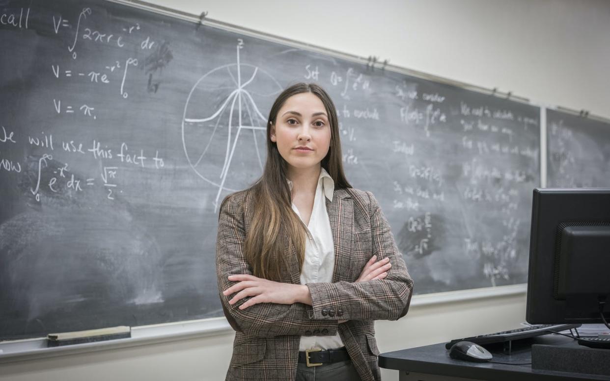 <span class="caption">Teaching assistants often remain silent when sexual harassment comes from the students they teach.</span> <span class="attribution"><a class="link " href="https://www.gettyimages.com/detail/photo/caucasian-woman-with-arms-crossed-in-classroom-royalty-free-image/672155679?adppopup=true" rel="nofollow noopener" target="_blank" data-ylk="slk:Hill Street Studios / Getty Images;elm:context_link;itc:0;sec:content-canvas">Hill Street Studios / Getty Images</a></span>