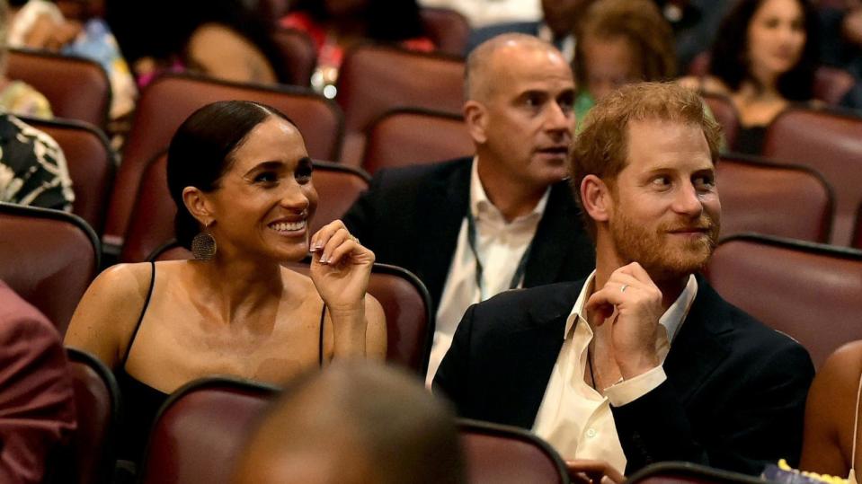 PHOTO: Meghan, Duchess of Sussex and Prince Harry, Duke of Sussex attends the Premiere of 'Bob Marley: One Love' at the Carib 5 Theatre on January 23, 2024 in Kingston, Jamaica. (Marcus Ingram/Getty Images)