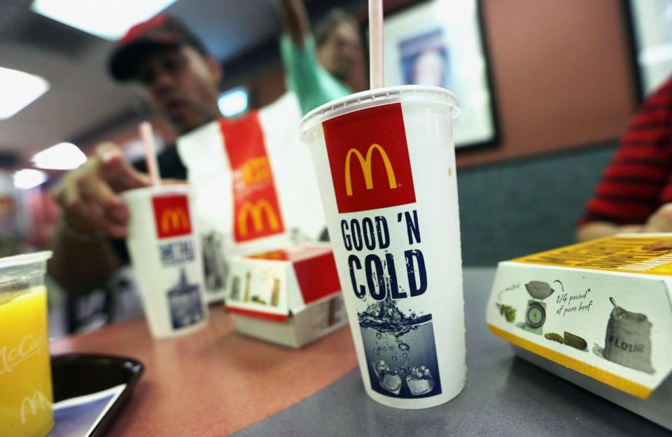 PHOTO: A McDonald's customer grabs a cup of soda at a McDonald's in New York City, in this Sept. 13, 2012 file photo. (Mario Tama/Getty Images, FILE)