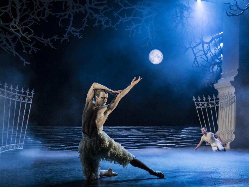 Matthew Ball in 'Matthew Bourne's Swan Lake' at Sadler's Wells: Johan Persson