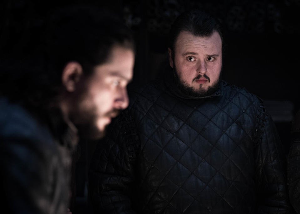 Kit Harington as Jon Snow and John Bradley as Samwell Tarly in <i>Game of Thrones</i>. (Photo: Helen Sloan/HBO)