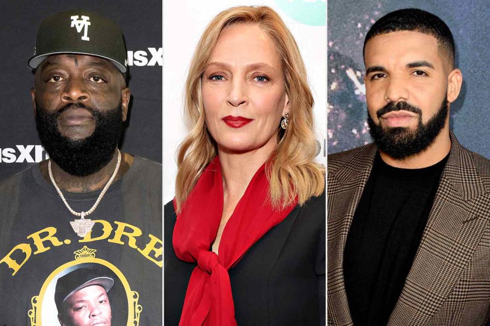 <p>Jason Koerner/Getty; Cindy Ord/Getty; Kevin Winter/Getty</p> Rick Ross; Uma Thurman; Drake