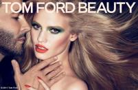 <p>Rocking green shadow, Lara Stone posed alongside Ford for the fall 2011 campaign which was shot by Mert & Marcus.</p>