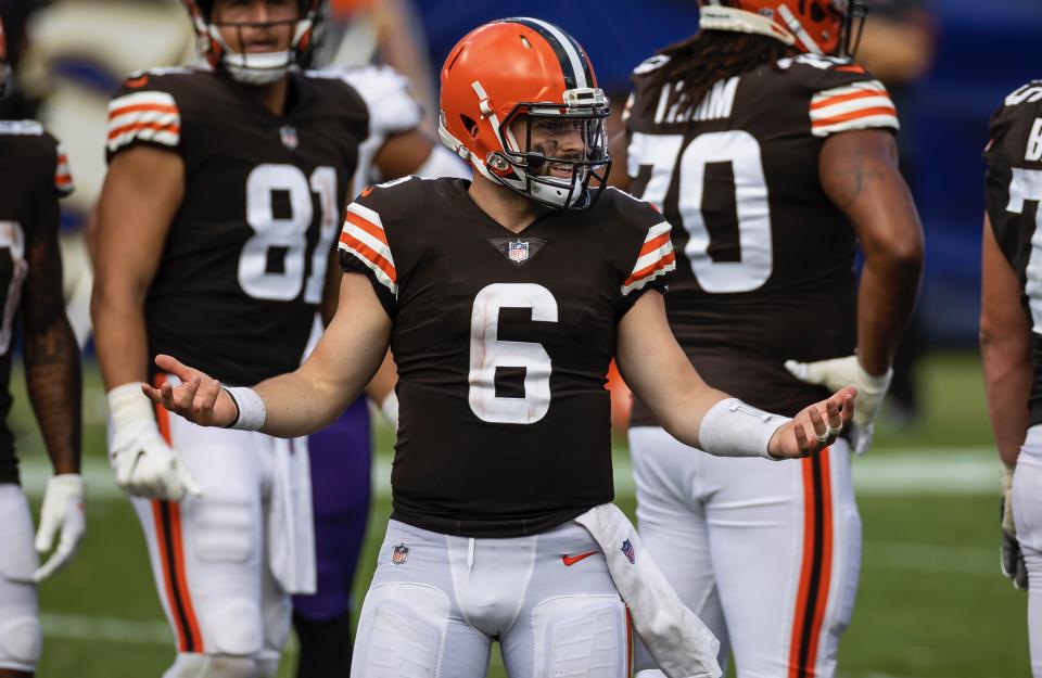 Can Baker Mayfield recover from last season's disaster?(Scott Taetsch/Getty Images)
