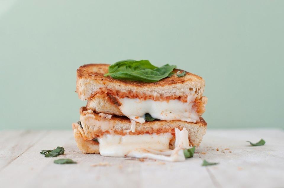 <strong>Get the <a href="http://bsinthekitchen.com/the-margherita-pizza-grilled-cheese/">Margherita Pizza Grilled Cheese recipe</a> from BS in the Kitchen</strong>