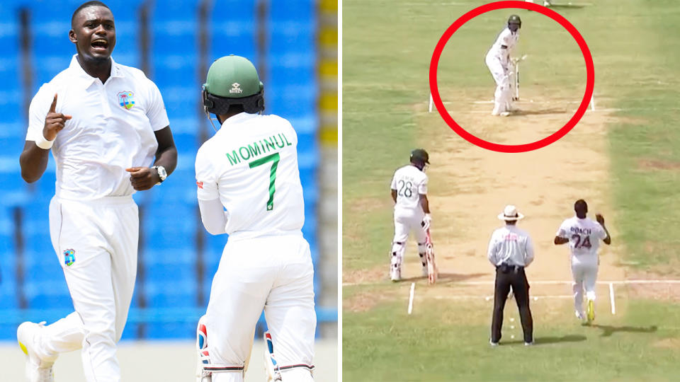 Bangladesh, pictured here recording six ducks in the first innings against West Indies.