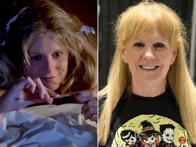 <p>Compass International Pictures ; Michael Tullberg/Getty</p> P.J. Soles as Lynda van der Klok in 'Halloween' in 1978. ; P.J. Soles at the Midsummer Scream Halloween and Horror convention in 2022.