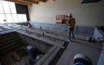 San Antonio Spurs CEO RC Buford visits the NBA basketball team's soon-to-be-ready practice facility, Sunday, June 25, 2023, in San Antonio. (AP Photo/Eric Gay)