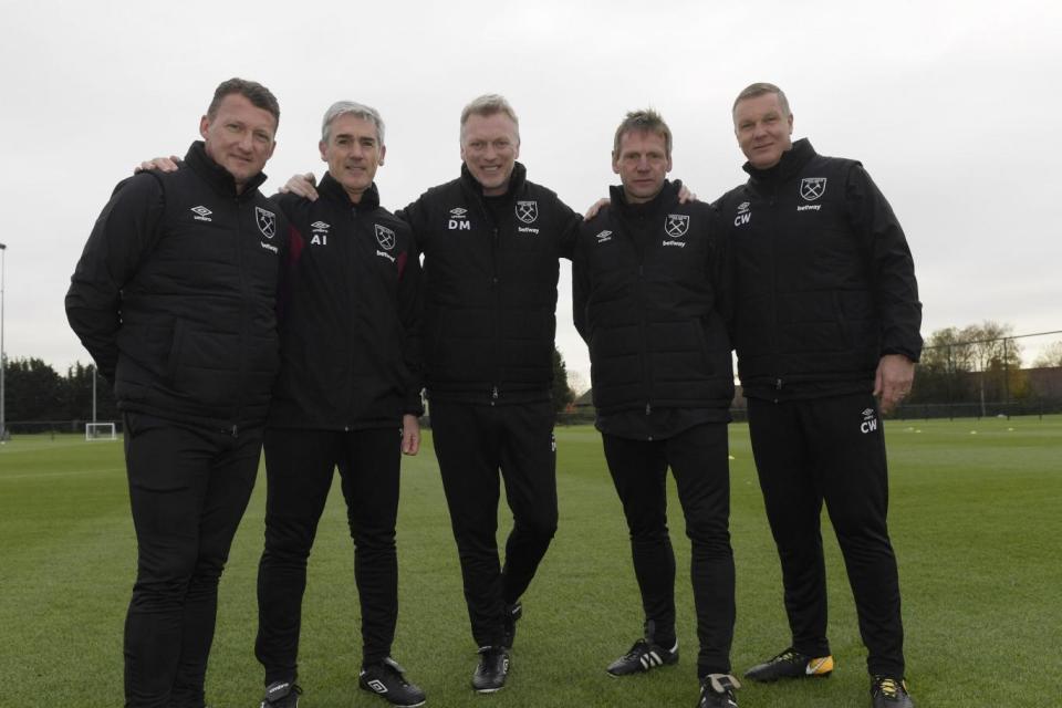 New team: David Moyes and his backroom staff (West Ham United)