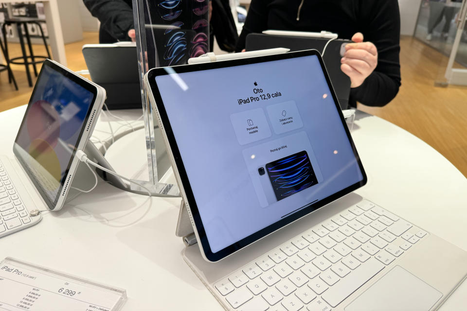iPad Pro is seen in a store in Krakow, Poland on April 20, 2024. (Photo by Jakub Porzycki/NurPhoto via Getty Images)