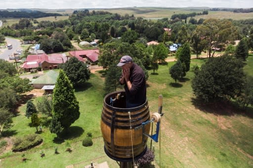 Since November 14, home has been a 500-litre wine barrel -- a tight squeeze for Kruger, who nonetheless plans to sit tight until at least Monday -- though organiser Fiona Jones say he plans to stay "a little longer"