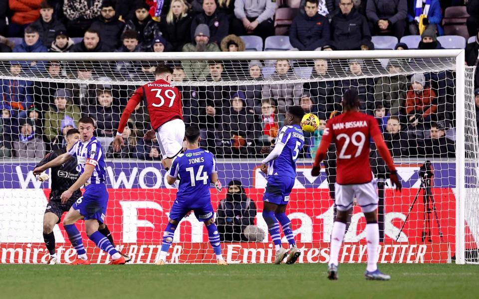 Manchester United's Scott McTominay fails to score with a header