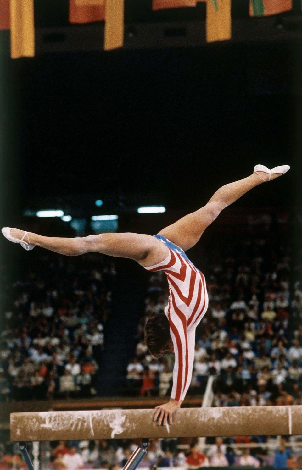 Mary Lou on the balance beam