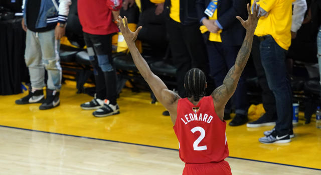 Comical video of Raptors fan retiring Kawhi Leonard's jersey goes viral