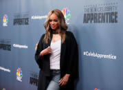 Cast member Tyra Banks poses after a panel for "The New Celebrity Apprentice" in Universal City, California, December 9, 2016. REUTERS/Danny Moloshok