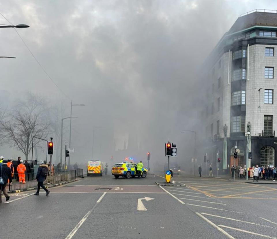 Smoke pictured billowing out into St Andrew’s Square (Anthony Brown)