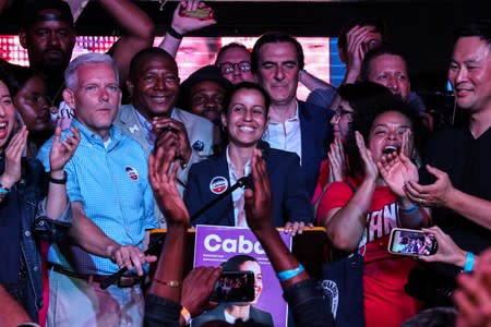 Queens District Attorney (D.A.) candidate Tiffany Caban attends the Queens District Attorney election night in the Queens borough of New York City