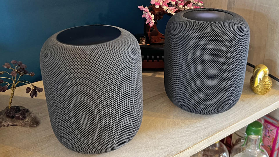 HomePod 2 on shelf in a home