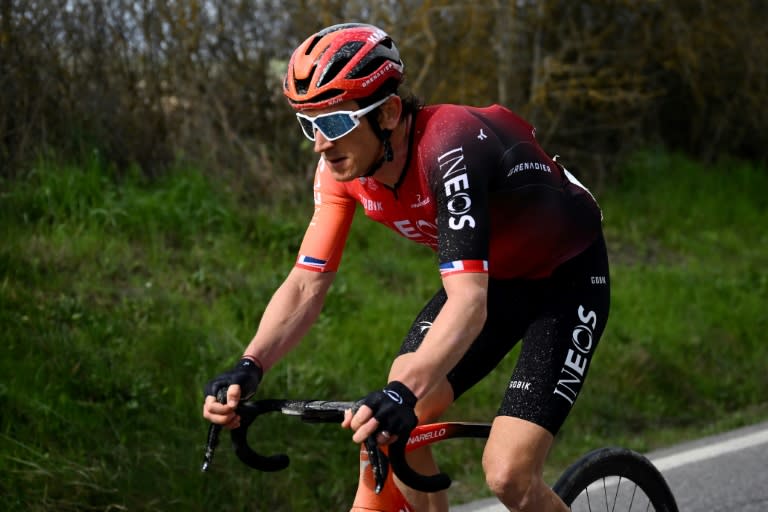 Geraint Thomas of Team Ineos Grenadiers rides during the Strade Bianche on March 2, 2024 (Marco BERTORELLO)