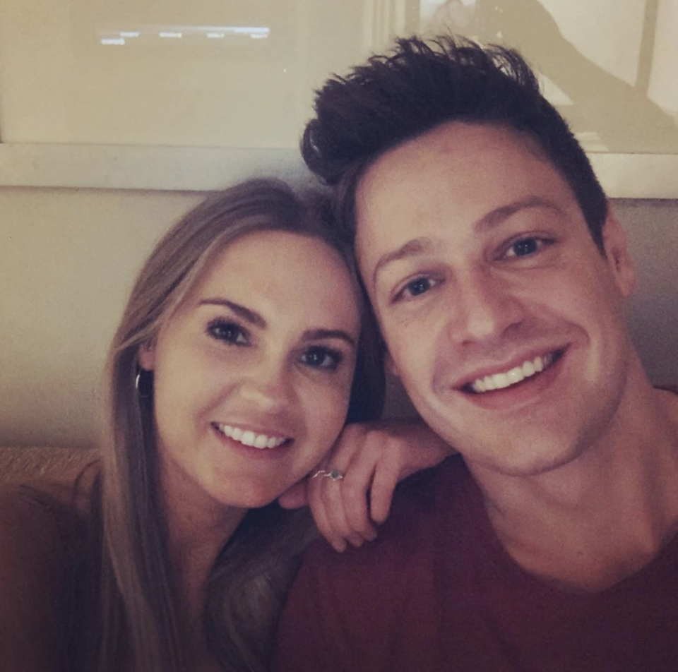 Chelsie captioned this happy snap with Bachie beau Matt Agnew, "I love you". Photo: Instagram/chelsiemcleod.