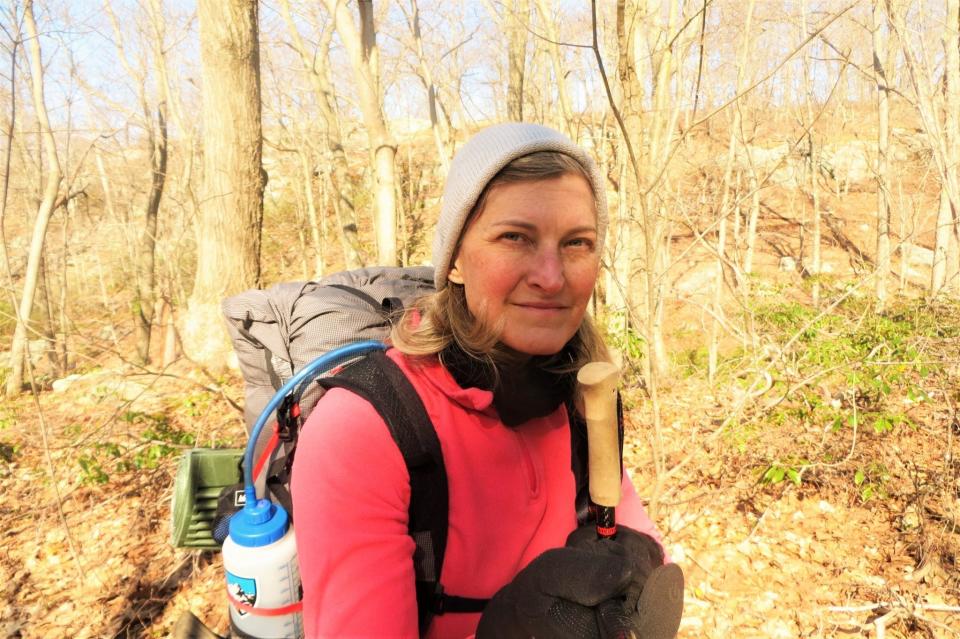 Stephanie Joyner hiking the Appalachian Trail in New York two weeks before becoming infected with the coronavirus. It shows "who I used to be," she said. (Photo: Stephanie Joyner)