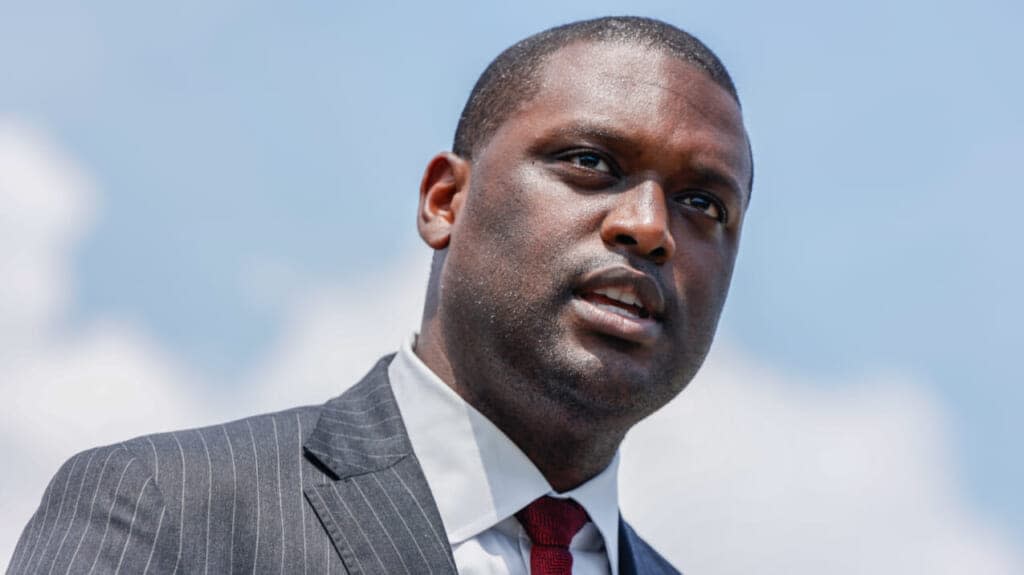 Rep. Mondaire Jones (D-NY) speaks at a press conference calling for the expansion of the Supreme Court on July 18, 2022, in Washington, D.C. (Photo by Jemal Countess/Getty Images for Take Back the Court Action Fund)