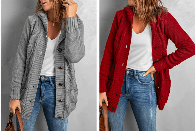 Cozy Hooded Cardigan, Sweater