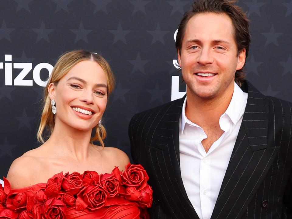 Margot Robbie and Tom Ackerley at the 2024 Critics Choice Awards.