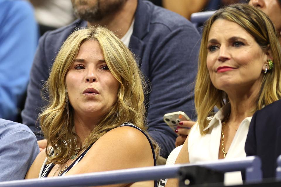 Jenna Bush Hager (L) and Savannah Guthrie attend Day Twelve of the 2024 US Open (Getty Images)