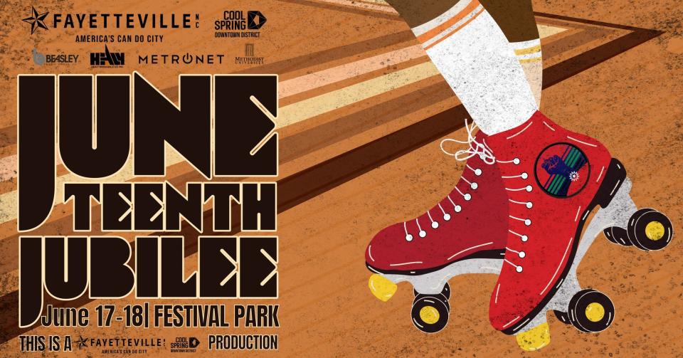 Fayetteville's 2023 Juneteenth Jubilee is scheduled for June 17-18 at Festival Park. It will have a 1970s theme and an outdoor roller skating ring.