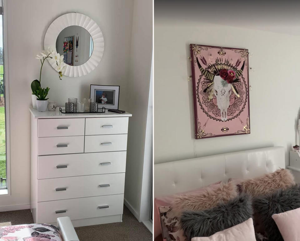 The picture hanging over Brooklynn's bed was already in the room, so Emma incorporated the colours into the rest of the room. Photo: Supplied