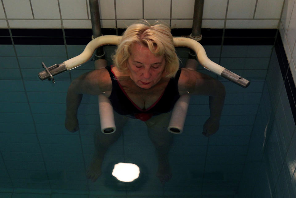 <p>A woman relaxes at the Lukacs Bath in Budapest, Hungary on July 6, 2016. (REUTERS/Bernadett Szabo) </p>