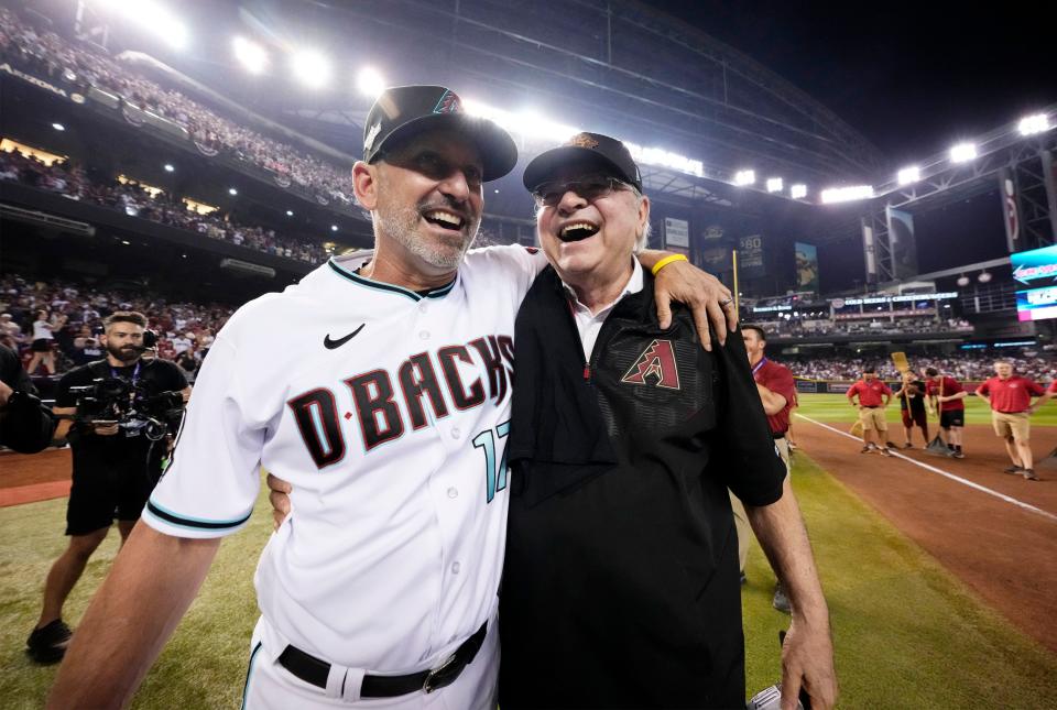 Arizona Diamondbacks owner Ken Kendrick (right) has often been the source of criticism for fans of the MLB team. Not right now.