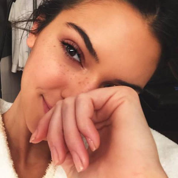 <br><b>Kendall Jenner:</b> Kendall is a barefaced beauty in this selfie uploaded to her Instagram profile.