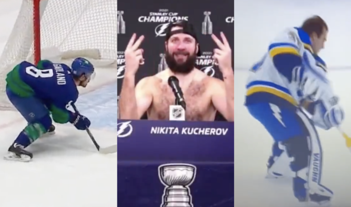 Lightning's Nikita Kucherov delivers legendary shirtless presser