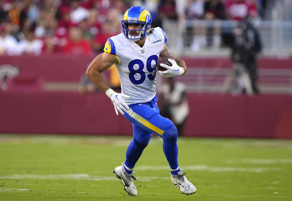 Tight end Tyler Higbee #89 of the Los Angeles Rams has fantasy value