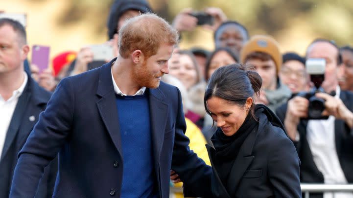prince harry and meghan markle visit cardiff castle