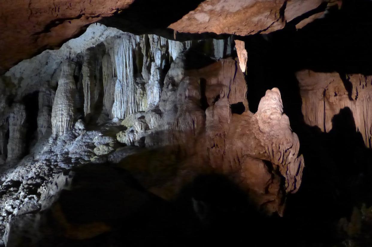 Stalagmites grow from the cave floor up as water drips down. Gayatri Kathayat