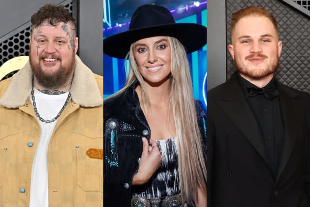 Jelly Roll, Lainey Wilson, and Zach Bryan are all nominees at the 2024 CMT Music Awards. - Credit: Axelle/Bauer-Griffin/FilmMagic; Rich Polk/Billboard/Getty Images; Matt Winkelmeyer/Getty Images/The Recording Academy