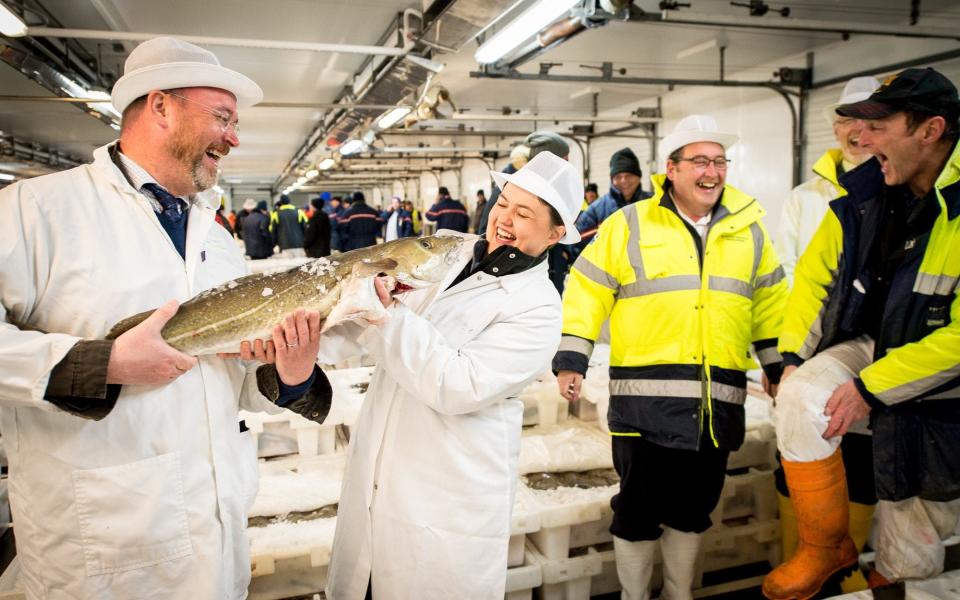Ruth Davidson at Peterhead fish market - Wullie Marr/DEADLINE NEWS