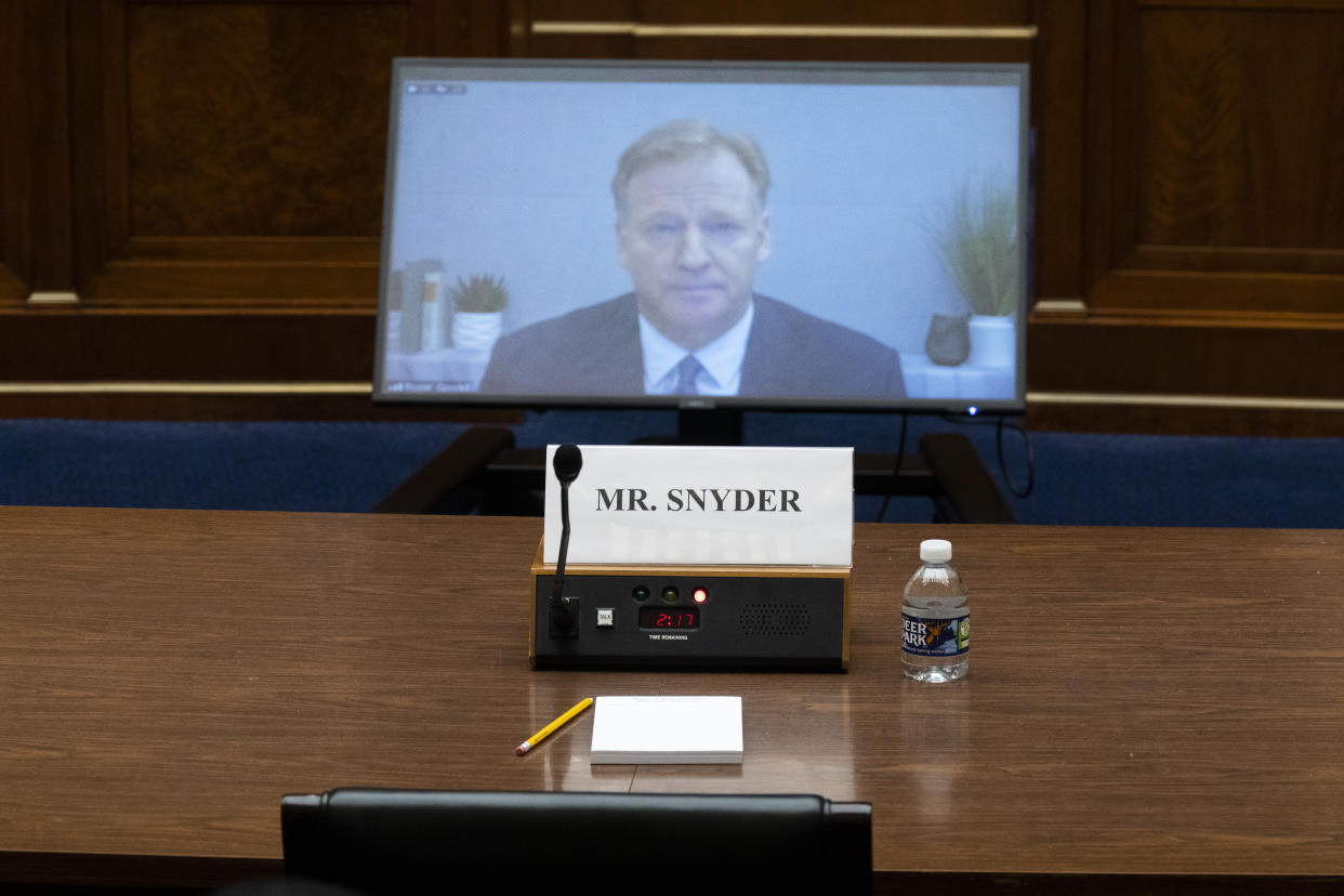 Roger Goodell testified before Congress Wednesday for a hearing into the Washington Commanders. (Tom Williams/CQ-Roll Call, Inc via Getty Images)