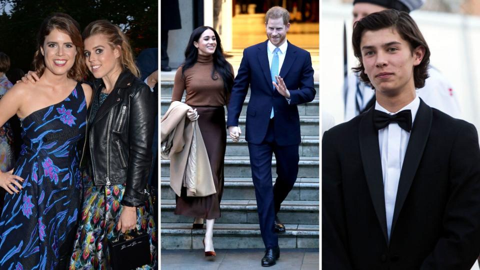 Prince Harry and Meghan Markle plan to join Beatrice and Eugenie and Prince Nikolai of Denmark in becoming working royals. Images: Getty