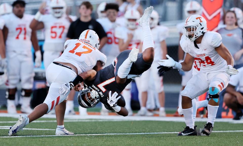 Skyridge and Timpview play at Skyridge in Lehi on Friday, Aug. 11, 2023. Skyridge won 26-14. | Scott G Winterton, Deseret News