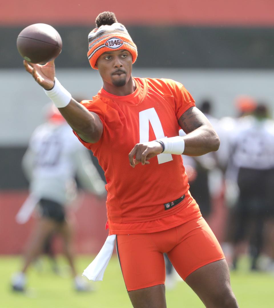 Cleveland Browns quarterback Deshaun Watson was suspended 11 games and fined $5 million for violating the NFL's personal conduct policy amid allegations of sexual misconduct.