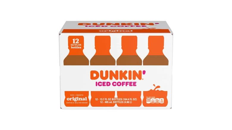 box of Dunkin' Iced Coffee