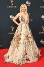 Kristen Bell chose a floral Zuhair Murad gown that plunged open to her waist